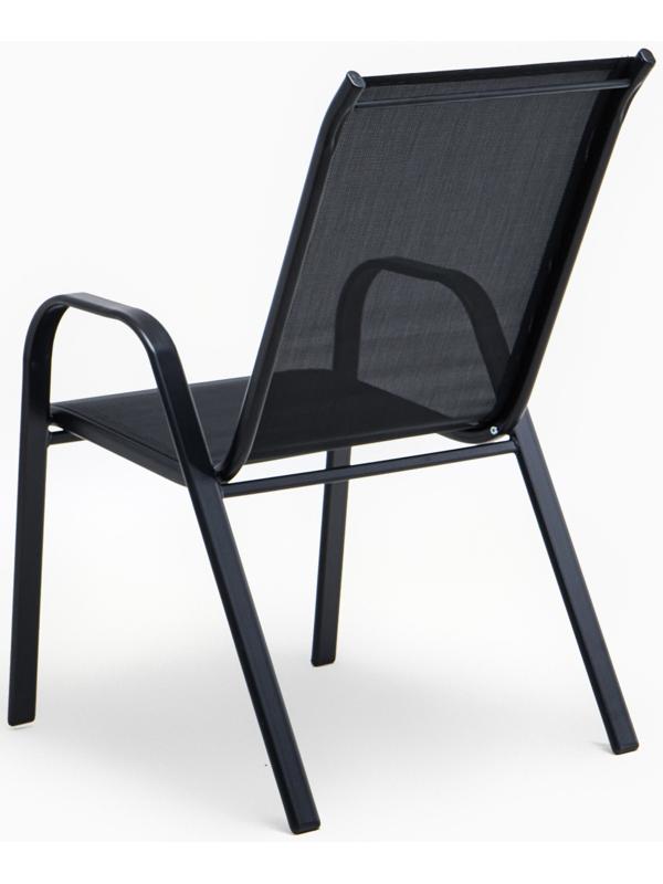 Набор садовой мебели: стол + 4 стула, текстилен, черный,  максимальная нагрузка 120 кг