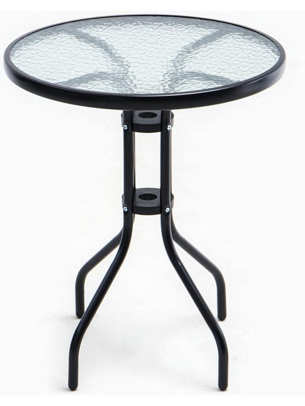 Набор садовой мебели: стол + 4 стула, текстилен, черный,  максимальная нагрузка 120 кг