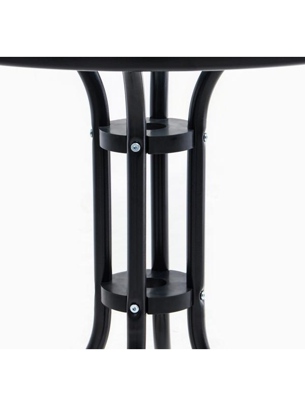 Набор садовой мебели: стол + 4 стула, текстилен, черный,  максимальная нагрузка 120 кг