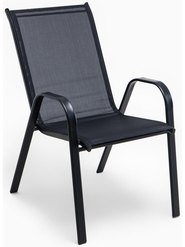 Набор садовой мебели: стол + 4 стула, текстилен, черный,  максимальная нагрузка 120 кг