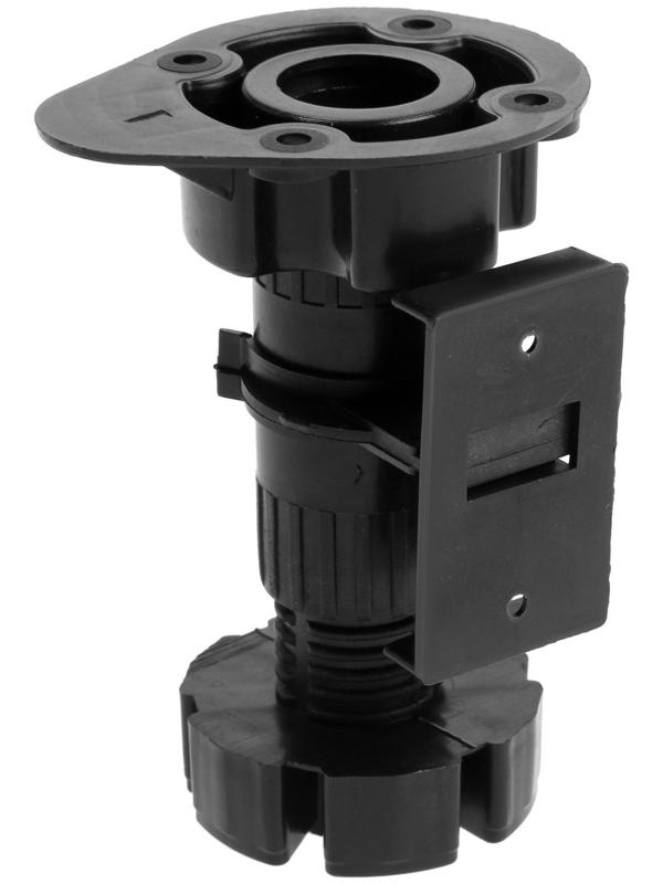 Опора пластиковая ТУНДРА, регулируемая d=26, H=80-120 мм, с клипсой и, черная, 4 шт. TMP