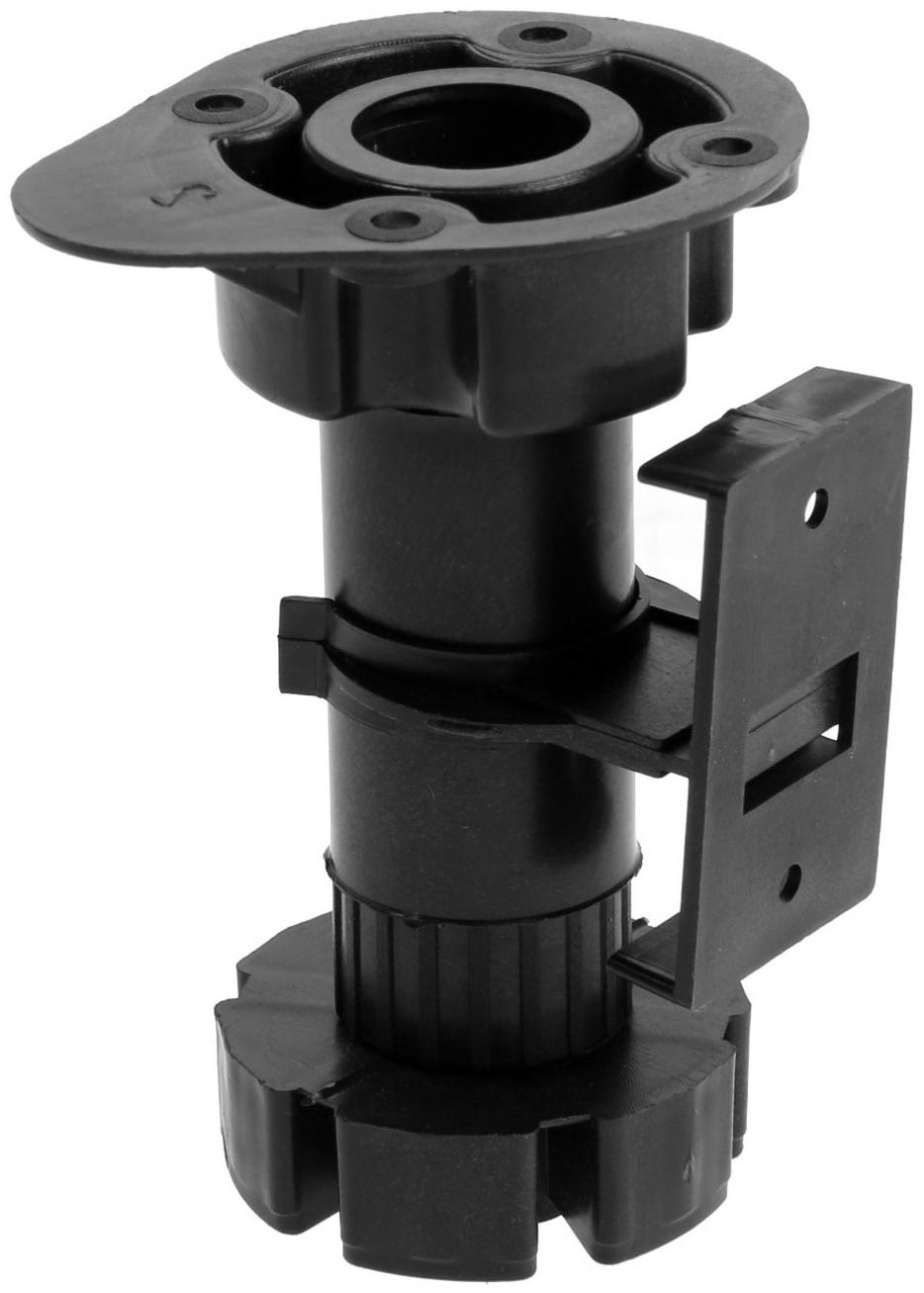 Опора пластиковая ТУНДРА, регулируемая d=26, H=100-140 мм, с клипсой, черная, 4 шт. TMP