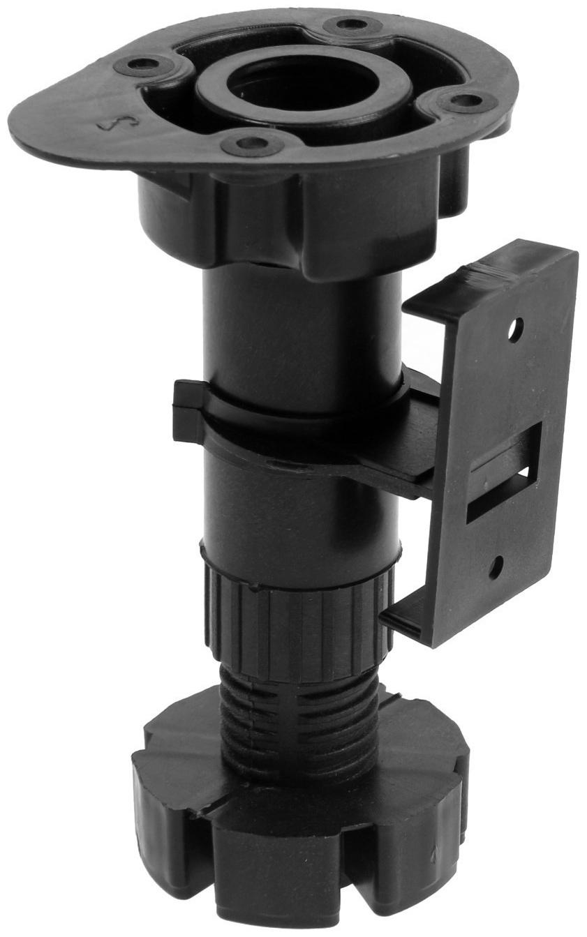 Опора пластиковая ТУНДРА, регулируемая d=26, H=100-140 мм, с клипсой, черная, 4 шт. TMP