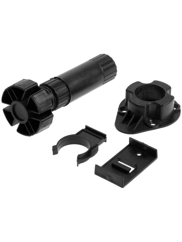 Опора пластиковая ТУНДРА, регулируемая d=26, H=100-140 мм, с клипсой, черная, 4 шт. TMP