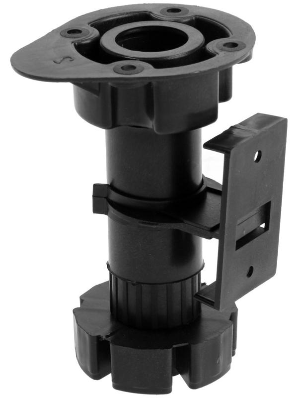 Опора пластиковая ТУНДРА, регулируемая d=26, H=100-140 мм, с клипсой, черная, 4 шт. TMP