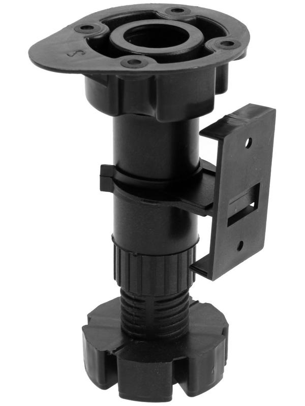 Опора пластиковая ТУНДРА, регулируемая d=26, H=100-140 мм, с клипсой, черная, 4 шт. TMP