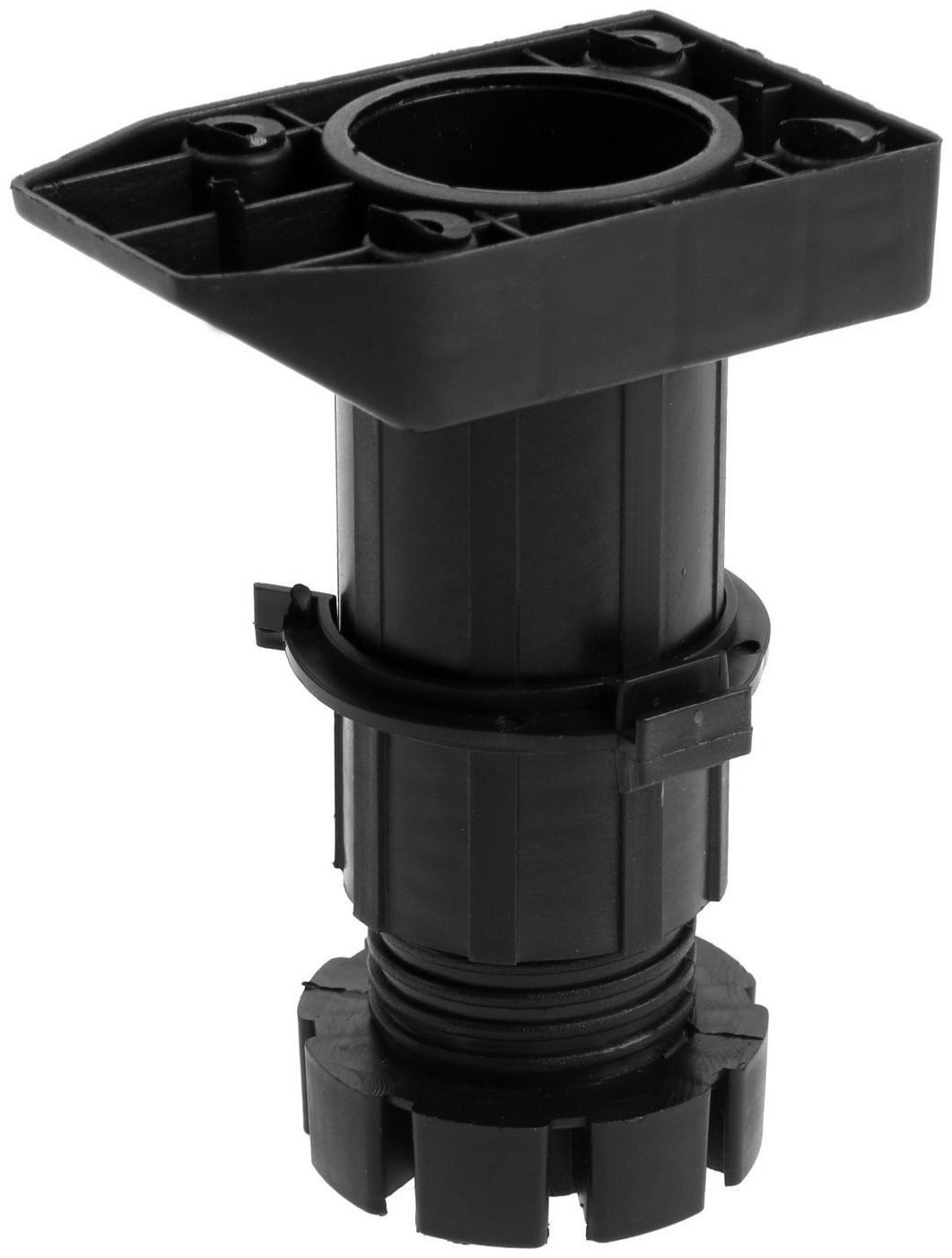 Опора пластиковая ТУНДРА, регулируемая d=40, H=100-140 мм, с клипсой, черная, 16 шт. TMP