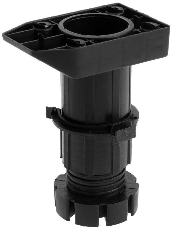 Опора пластиковая ТУНДРА, регулируемая d=40, H=100-140 мм, с клипсой, черная, 16 шт. TMP