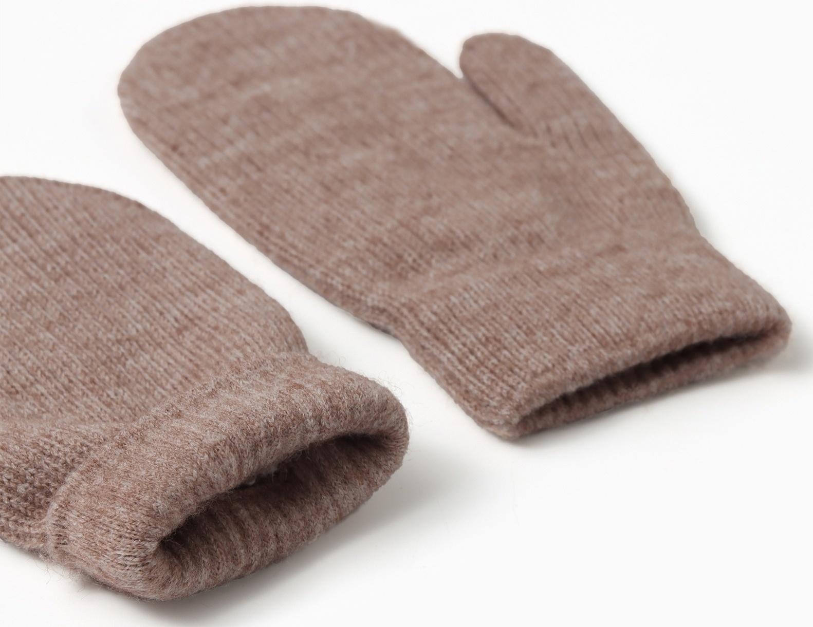 Варежки детские MINAKU, цвет коричневый, 18 см