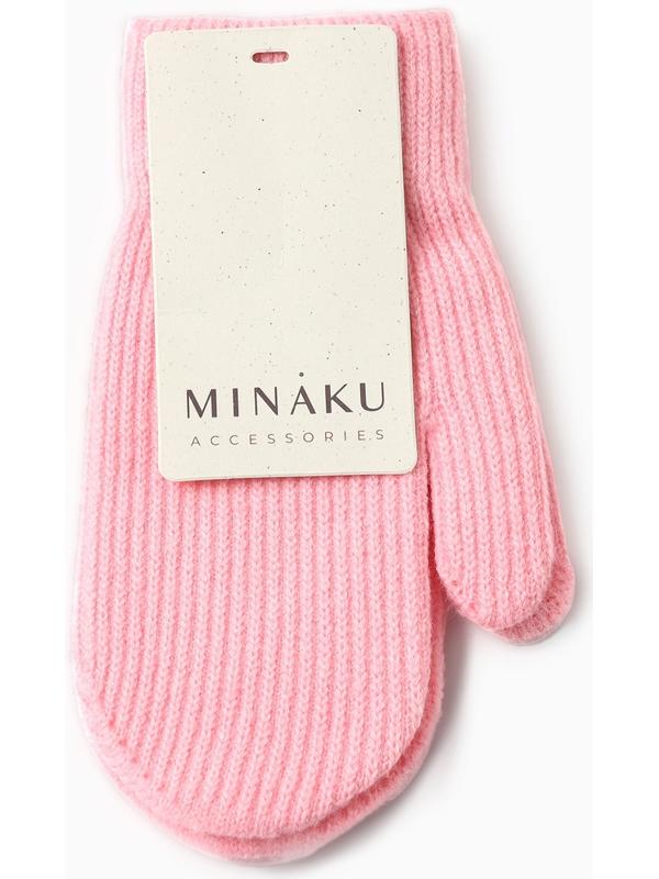 Варежки детские MINAKU, цвет розовый, 18 см