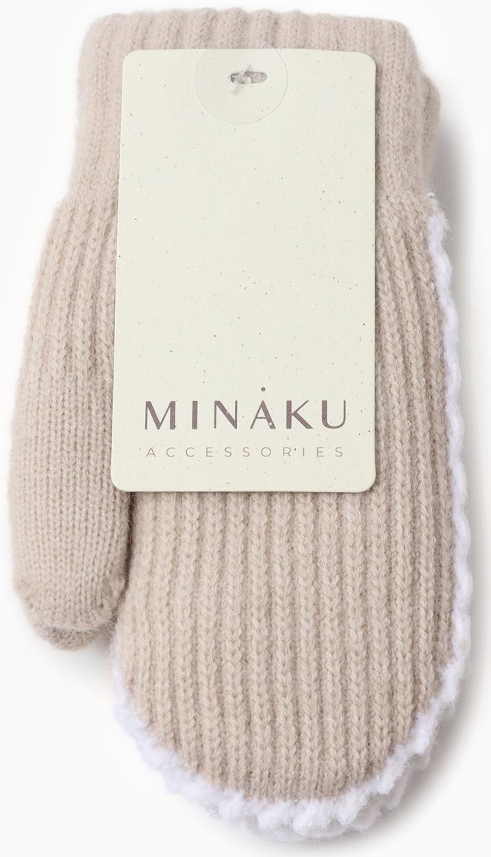Варежки детские MINAKU, цвет бежевый, 18 см