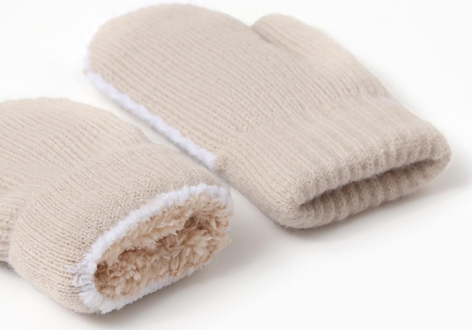 Варежки детские MINAKU, цвет бежевый, 18 см