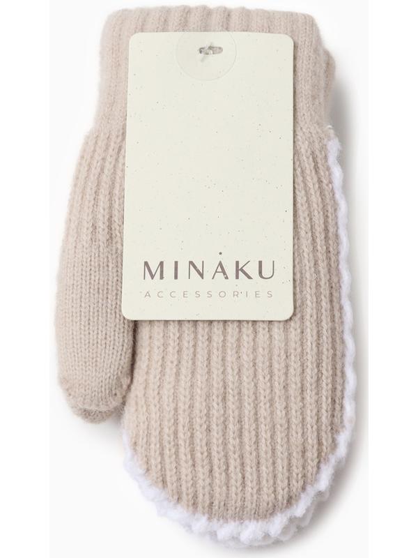 Варежки детские MINAKU, цвет бежевый, 18 см