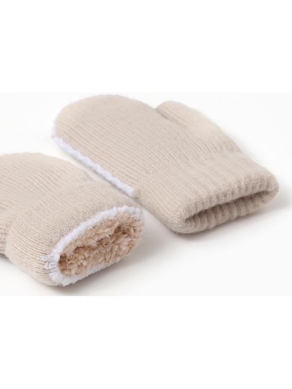 Варежки детские MINAKU, цвет бежевый, 18 см