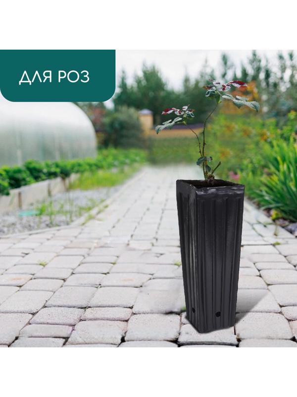 Пакет для рассады, 2.2 л, 10×10 см, h=29 см, полиэтилен, чёрный, Greengo