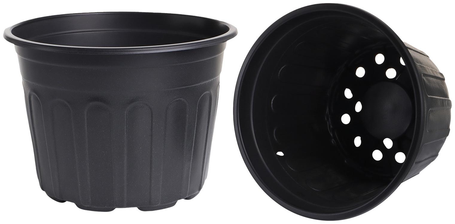 Горшок для рассады, 4 л, d=21 см, h=15 см, мягкий пластик, чёрный, Greengo