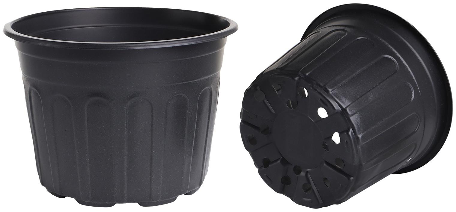Горшок для рассады, 4 л, d=21 см, h=15 см, мягкий пластик, чёрный, Greengo