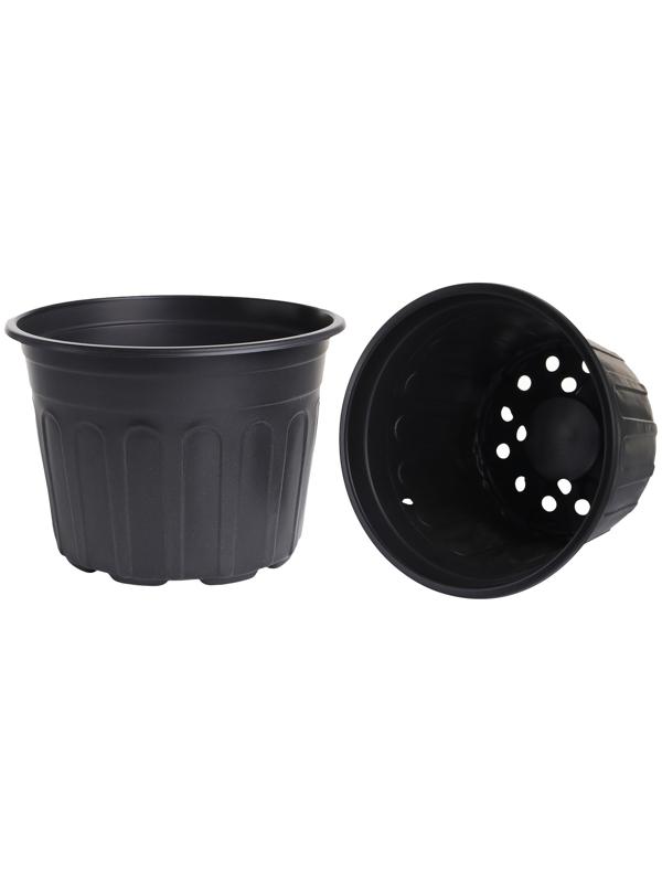 Горшок для рассады, 4 л, d=21 см, h=15 см, мягкий пластик, чёрный, Greengo