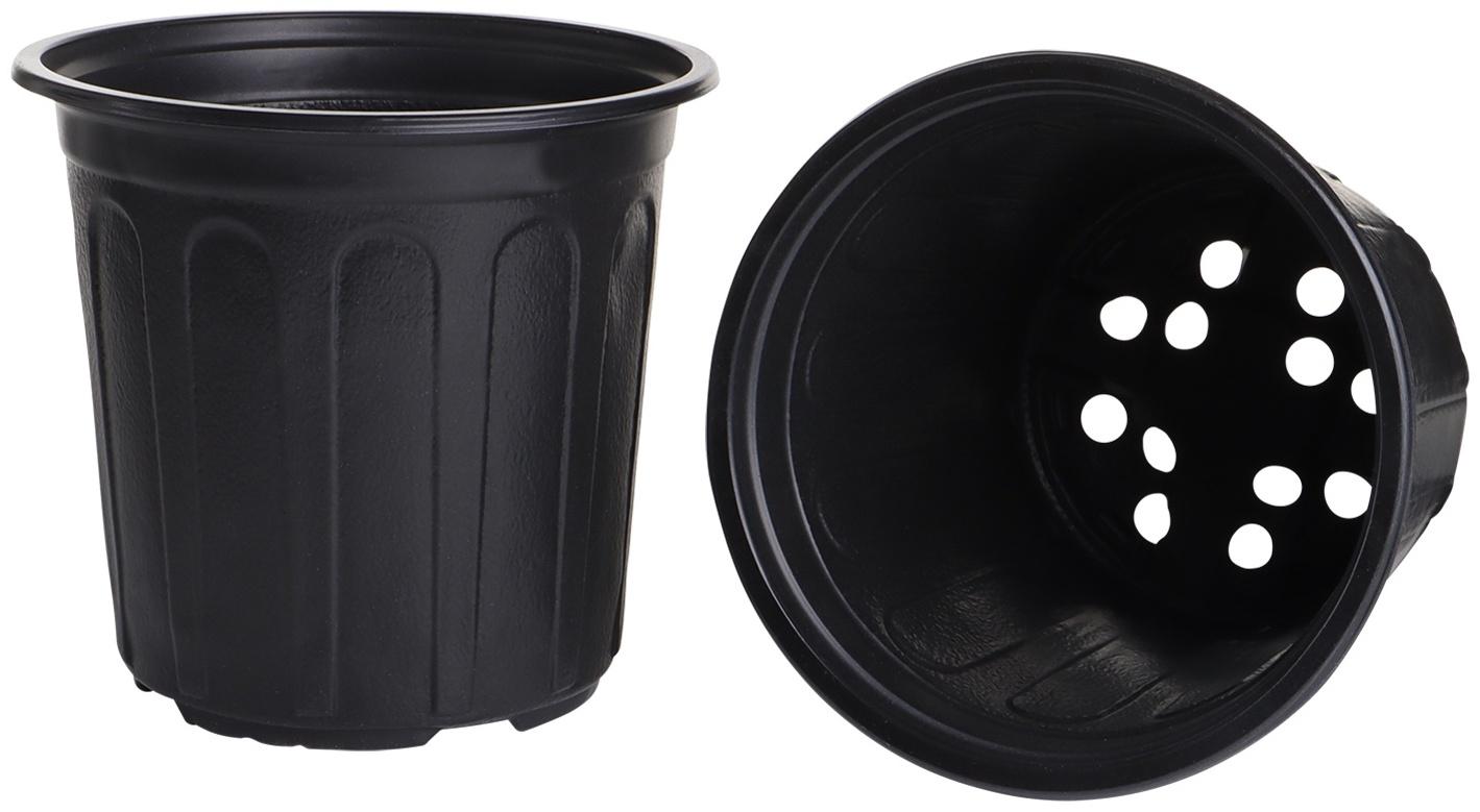 Горшок для рассады, 2 л, d=16 см, h=15 см, мягкий пластик, чёрный, Greengo
