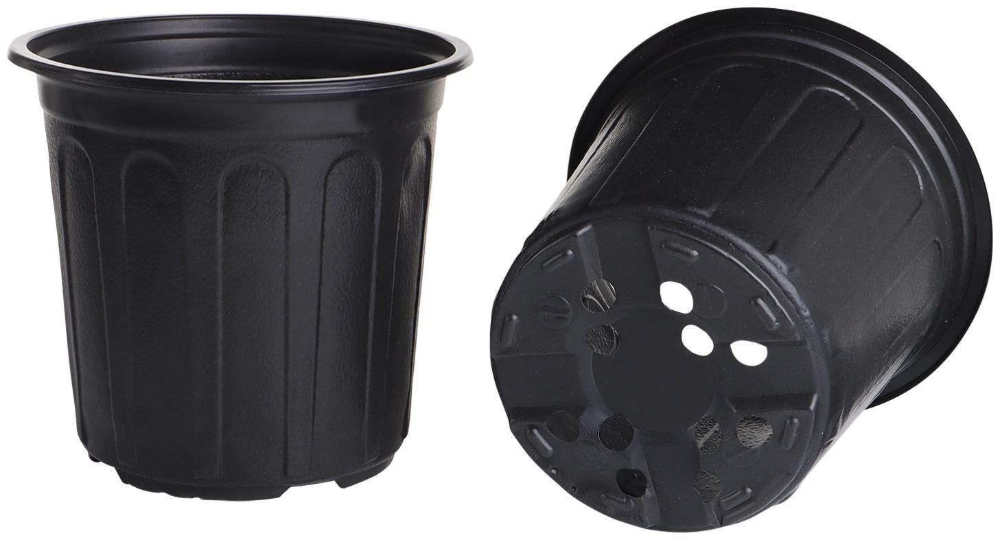 Горшок для рассады, 2 л, d=16 см, h=15 см, мягкий пластик, чёрный, Greengo