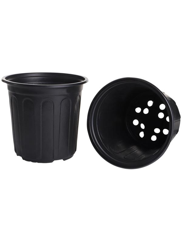 Горшок для рассады, 2 л, d=16 см, h=15 см, мягкий пластик, чёрный, Greengo