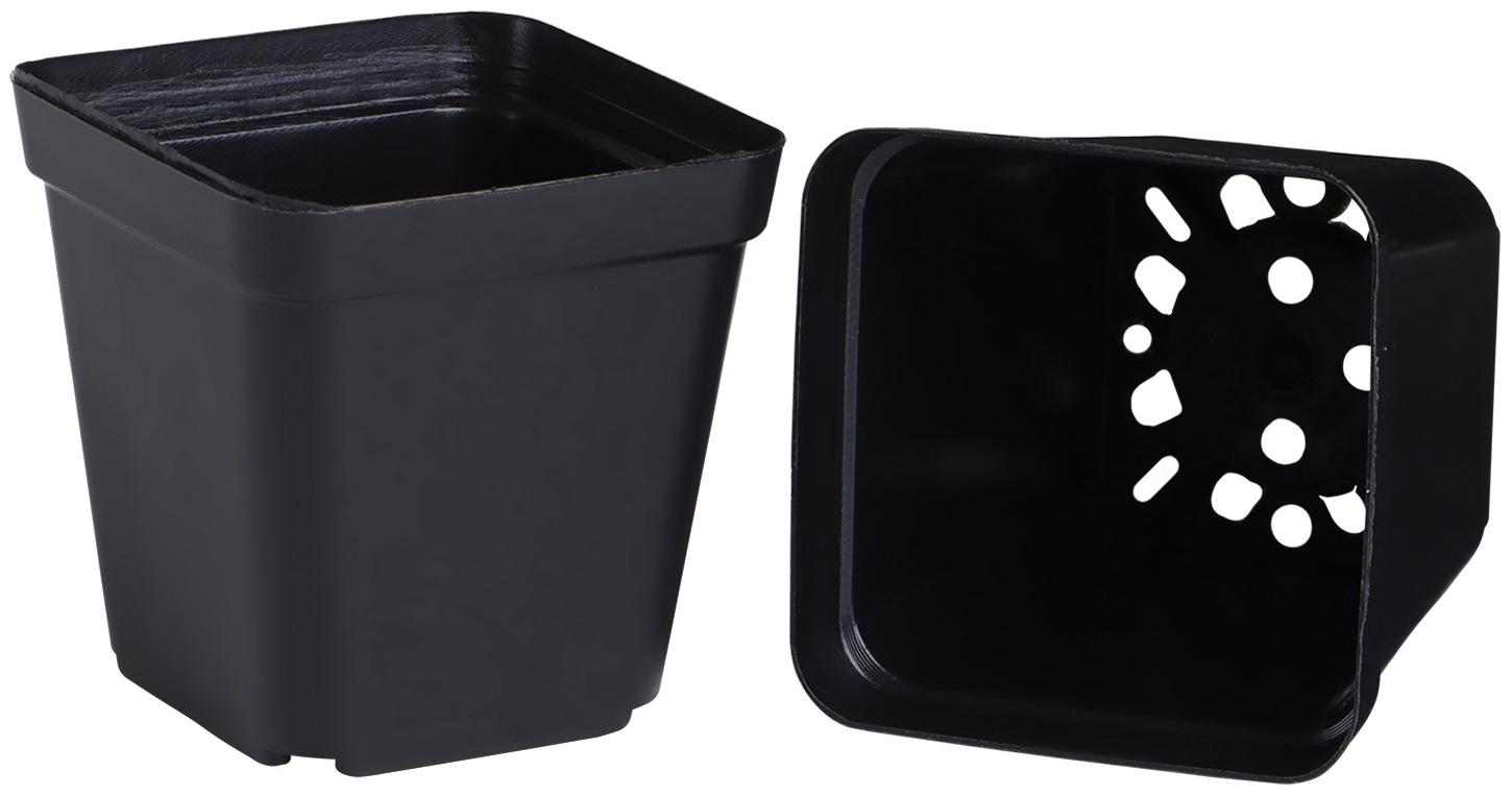 Горшок для рассады, 200 мл, d=6.5 см, h=7 см, пластик, чёрный, Greengo