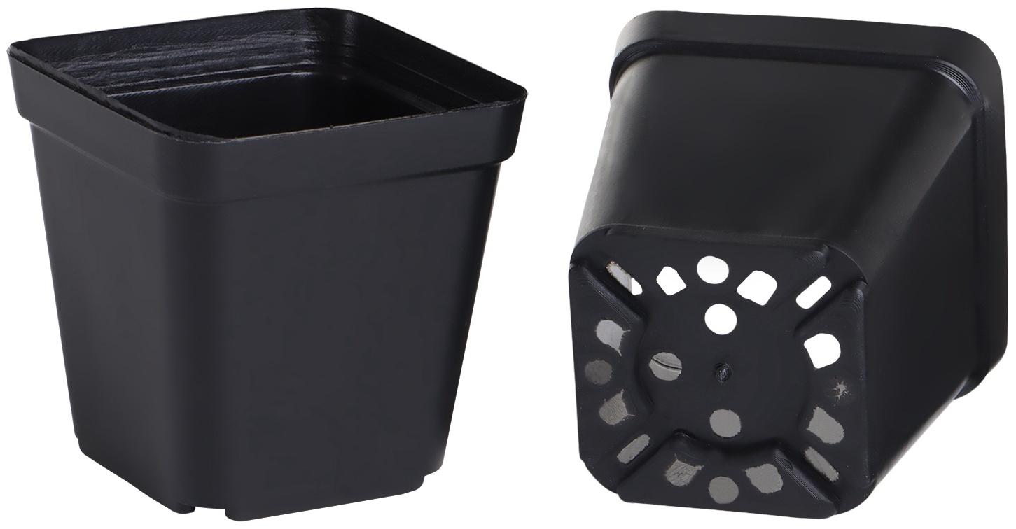 Горшок для рассады, 200 мл, d=6.5 см, h=7 см, пластик, чёрный, Greengo