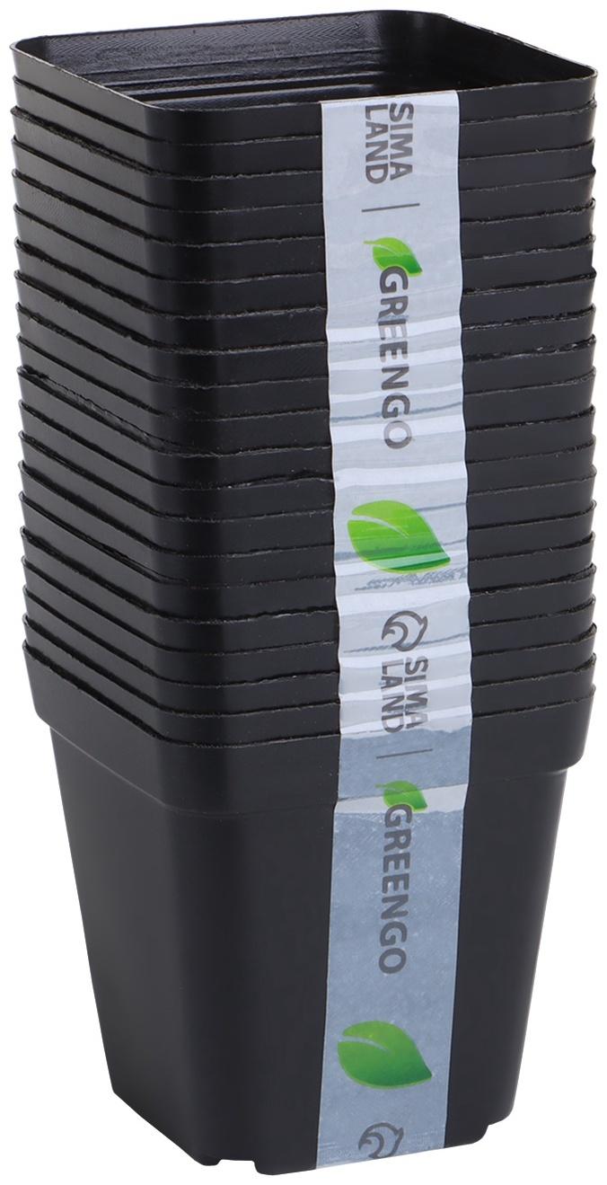 Горшок для рассады, 200 мл, d=6.5 см, h=7 см, пластик, чёрный, Greengo