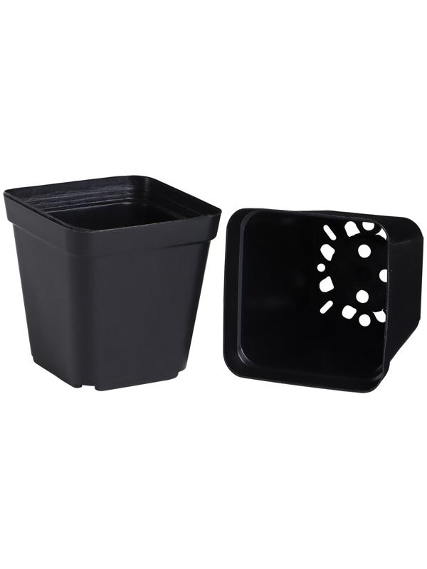 Горшок для рассады, 200 мл, d=6.5 см, h=7 см, пластик, чёрный, Greengo