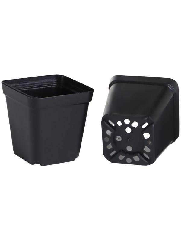 Горшок для рассады, 200 мл, d=6.5 см, h=7 см, пластик, чёрный, Greengo