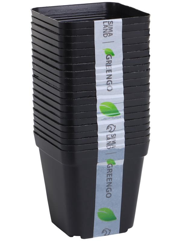 Горшок для рассады, 200 мл, d=6.5 см, h=7 см, пластик, чёрный, Greengo