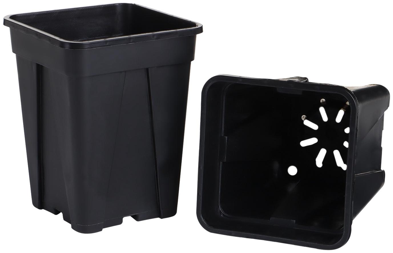 Горшок для рассады, 250 мл, d=6.7 см, h=8 см, пластик, чёрный, Greengo