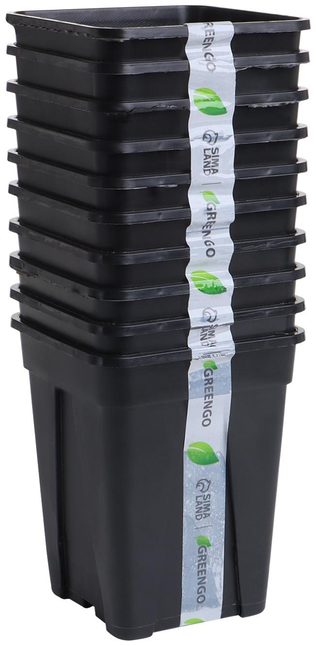 Горшок для рассады, 250 мл, d=6.7 см, h=8 см, пластик, чёрный, Greengo