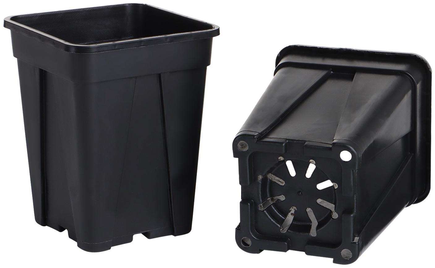 Горшок для рассады, 250 мл, d=6.7 см, h=8 см, пластик, чёрный, Greengo