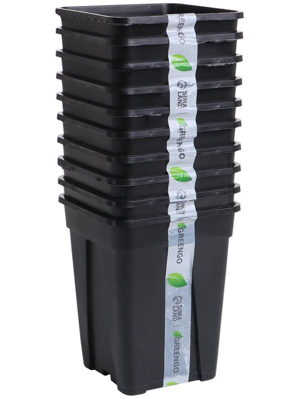Горшок для рассады, 250 мл, d=6.7 см, h=8 см, пластик, чёрный, Greengo