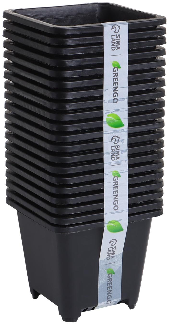 Горшок для рассады, 250 мл, d=9 см, h=8 см, пластик, чёрный, Greengo