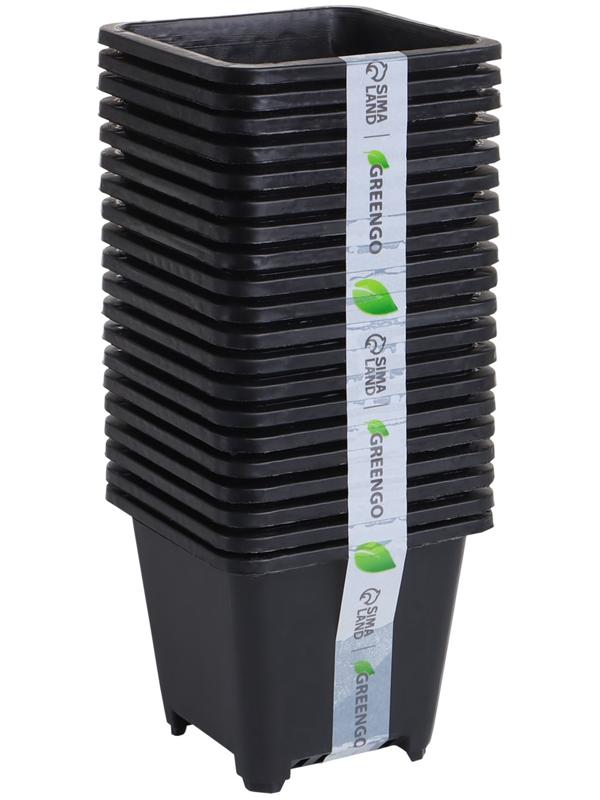 Горшок для рассады, 250 мл, d=9 см, h=8 см, пластик, чёрный, Greengo
