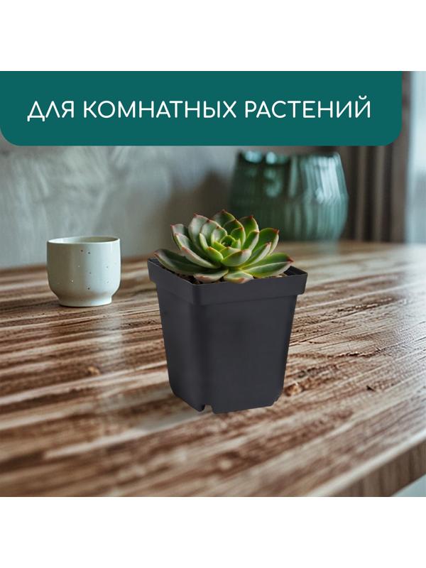 Горшок для рассады, 700 мл, d=10 см, h=12.5 см, пластик, чёрный, Greengo