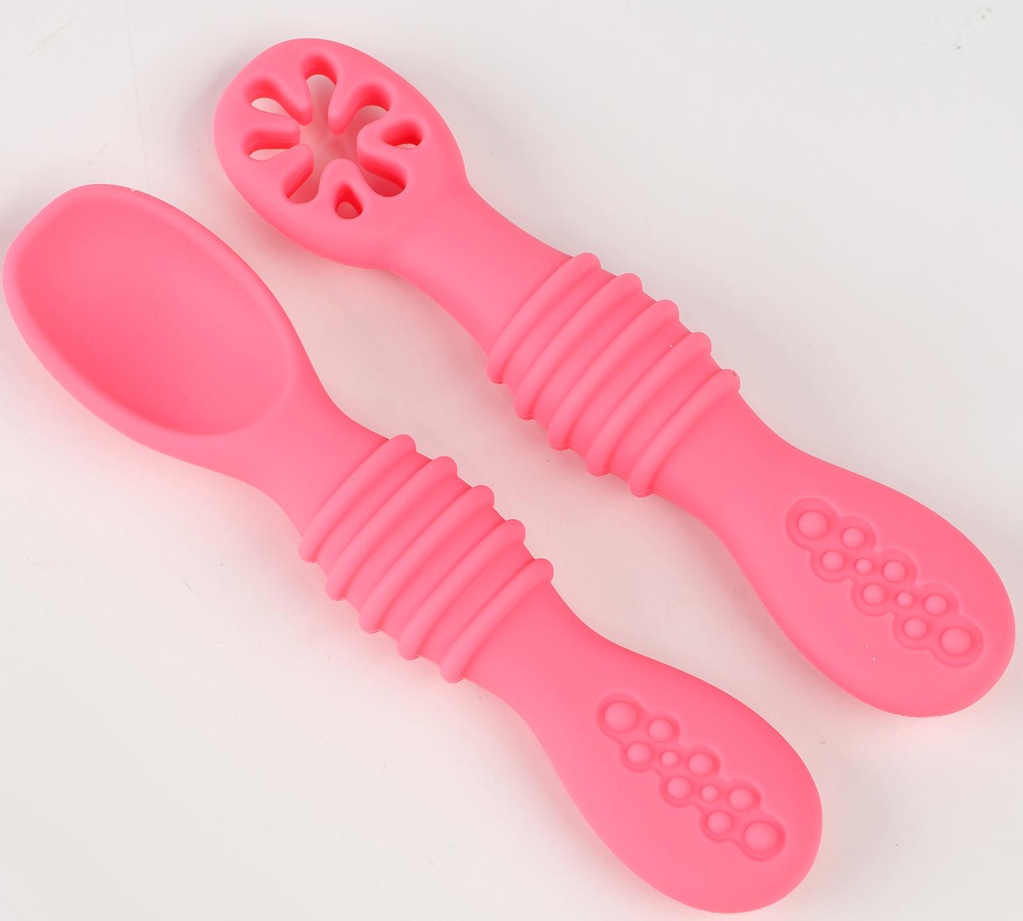 Набор детских столовых приборов, цвет розовый