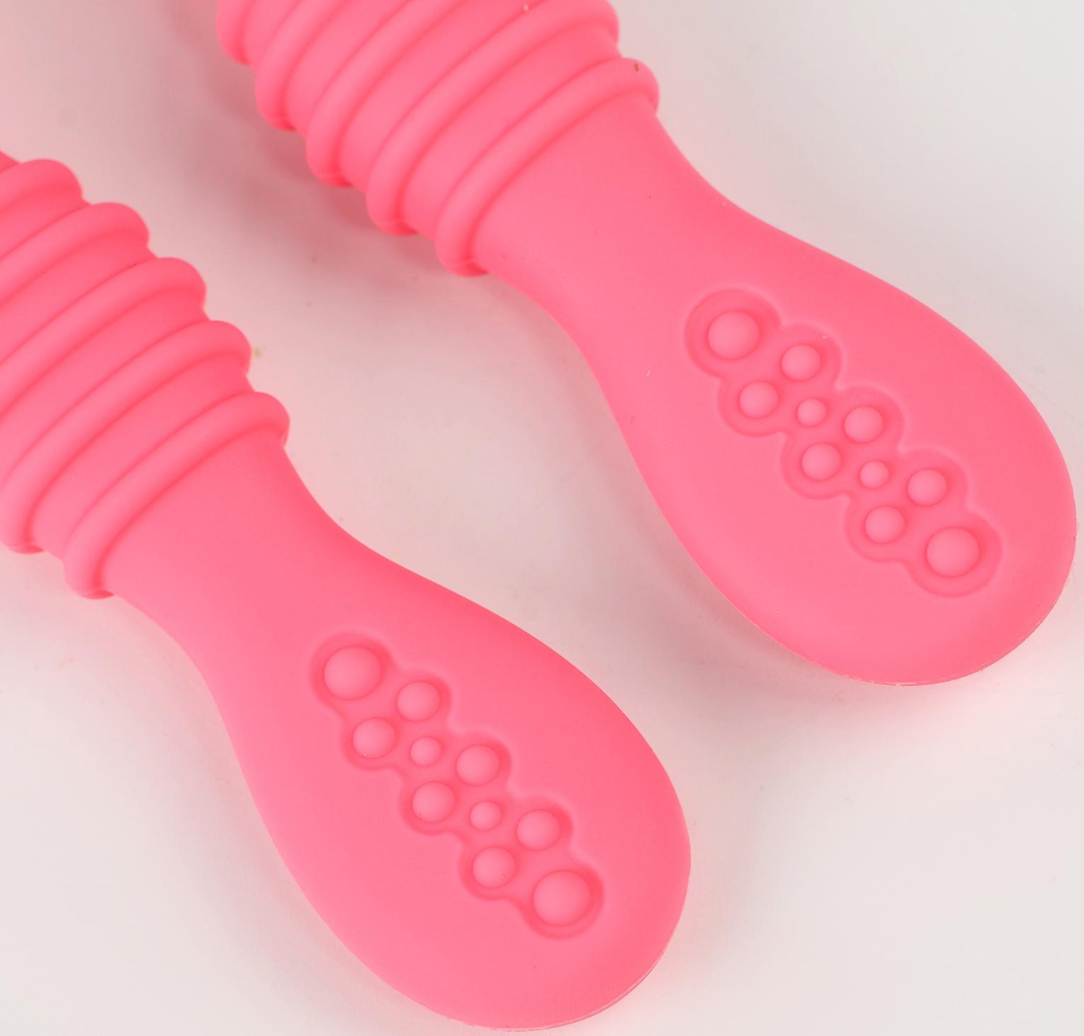 Набор детских столовых приборов, цвет розовый