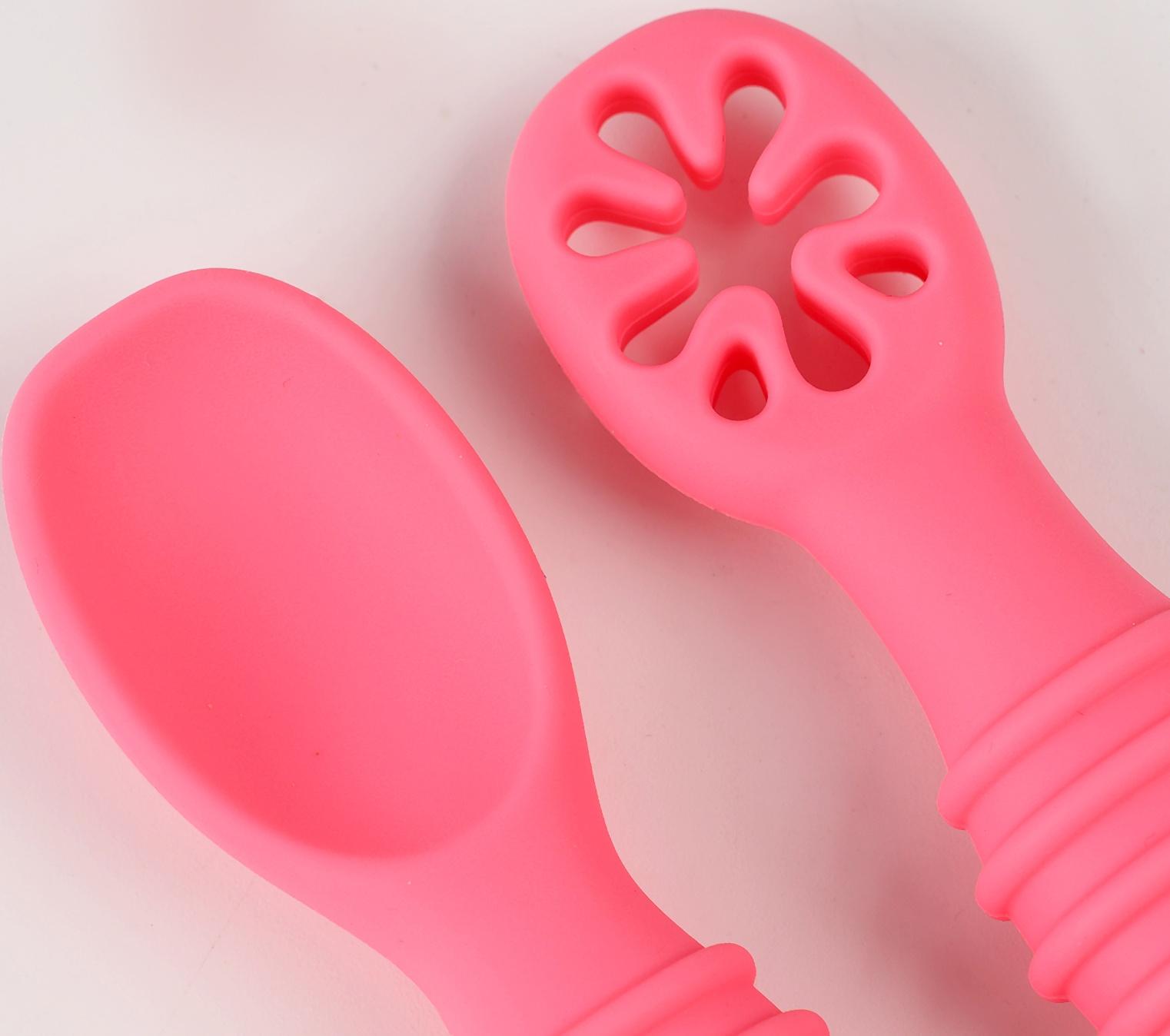 Набор детских столовых приборов, цвет розовый