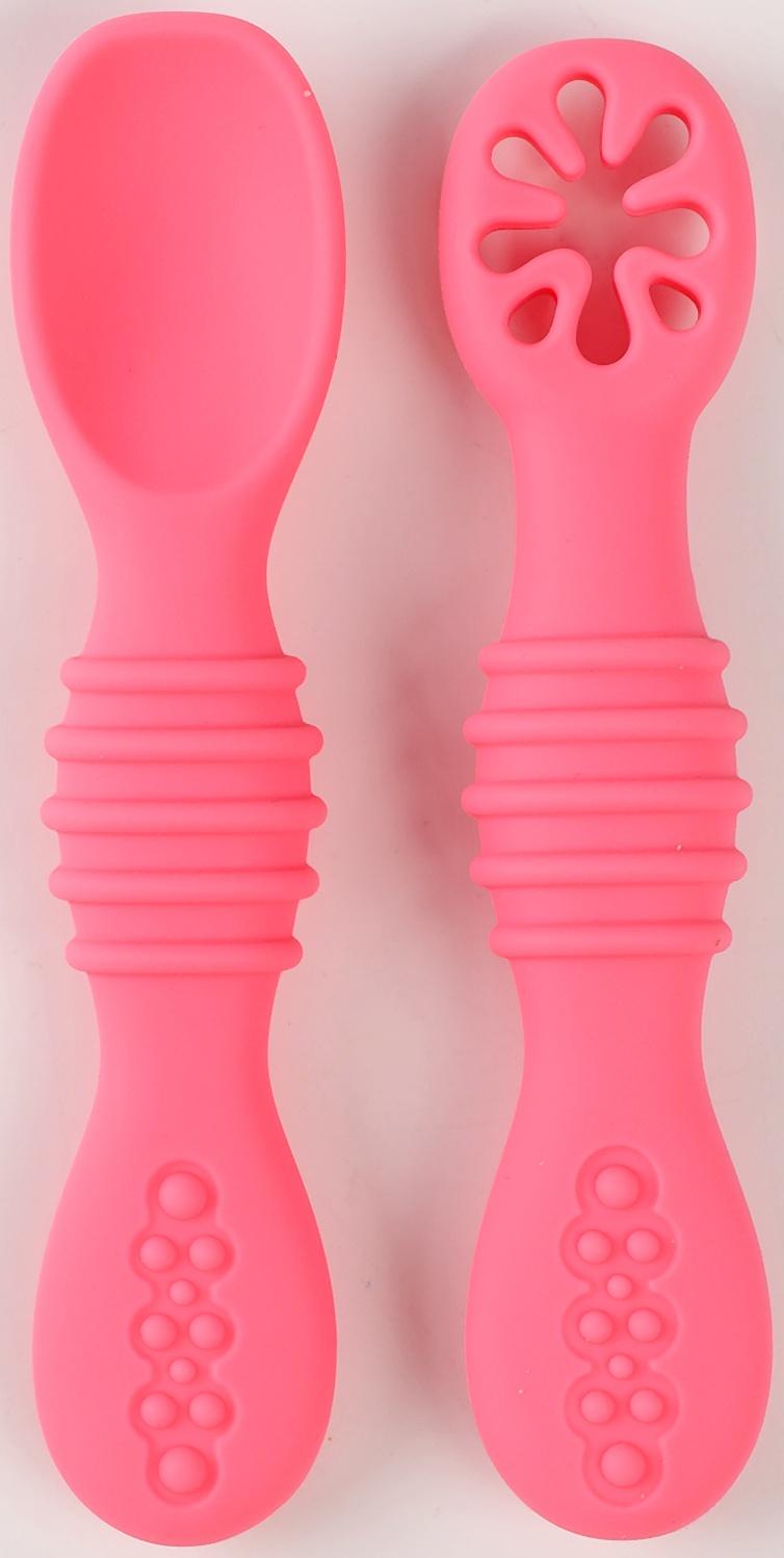 Набор детских столовых приборов, цвет розовый