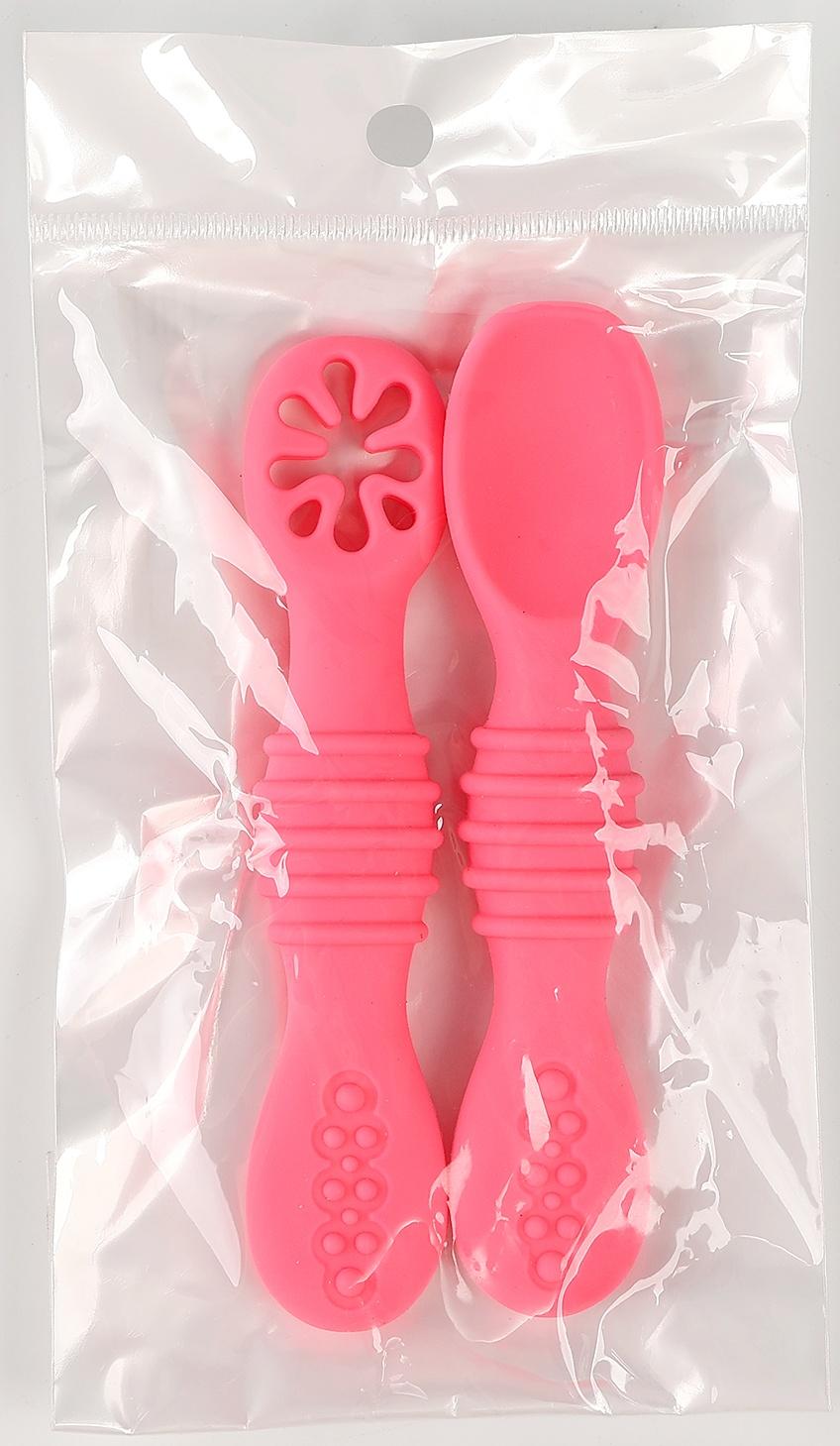 Набор детских столовых приборов, цвет розовый