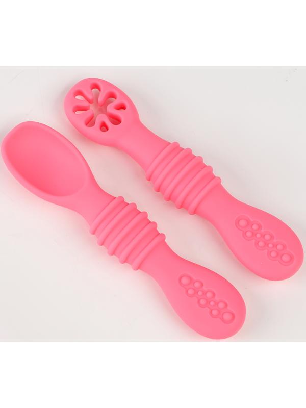 Набор детских столовых приборов, цвет розовый