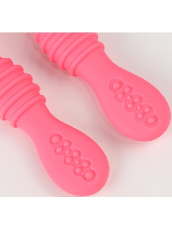 Набор детских столовых приборов, цвет розовый