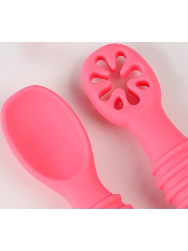 Набор детских столовых приборов, цвет розовый