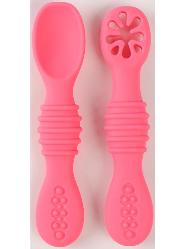 Набор детских столовых приборов, цвет розовый