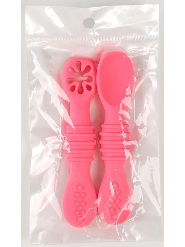 Набор детских столовых приборов, цвет розовый