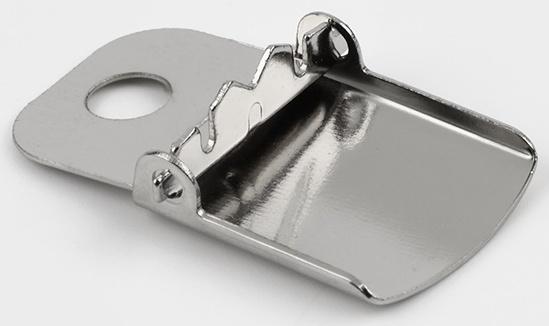 Застёжка для кепки, с люверсом, 2×2 см, цвет серебряный