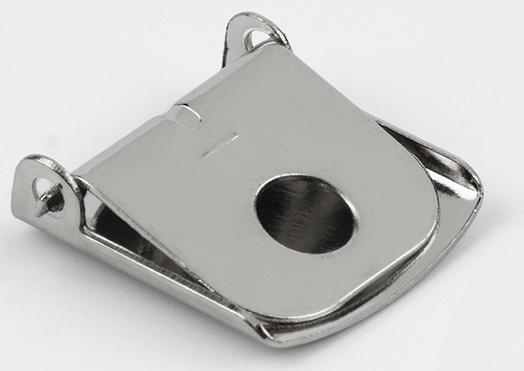 Застёжка для кепки, с люверсом, 2×2 см, цвет серебряный